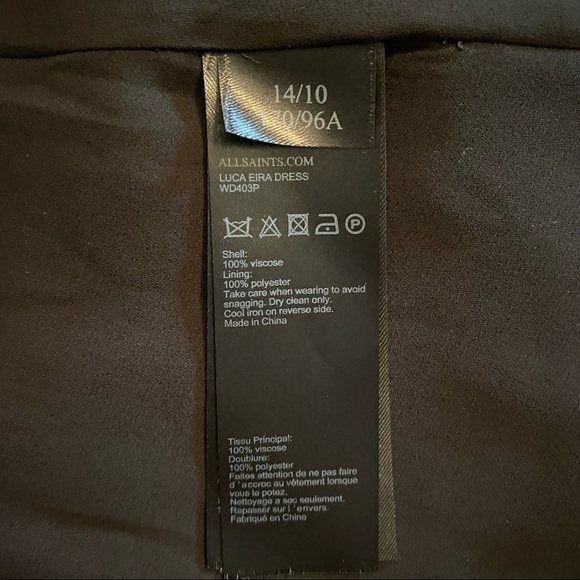 All Saints Luca Eira Red and Black Floral V Neck Dress - Picture 14 of 14